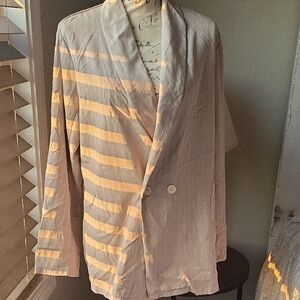 Cream Double-Breasted Blazer